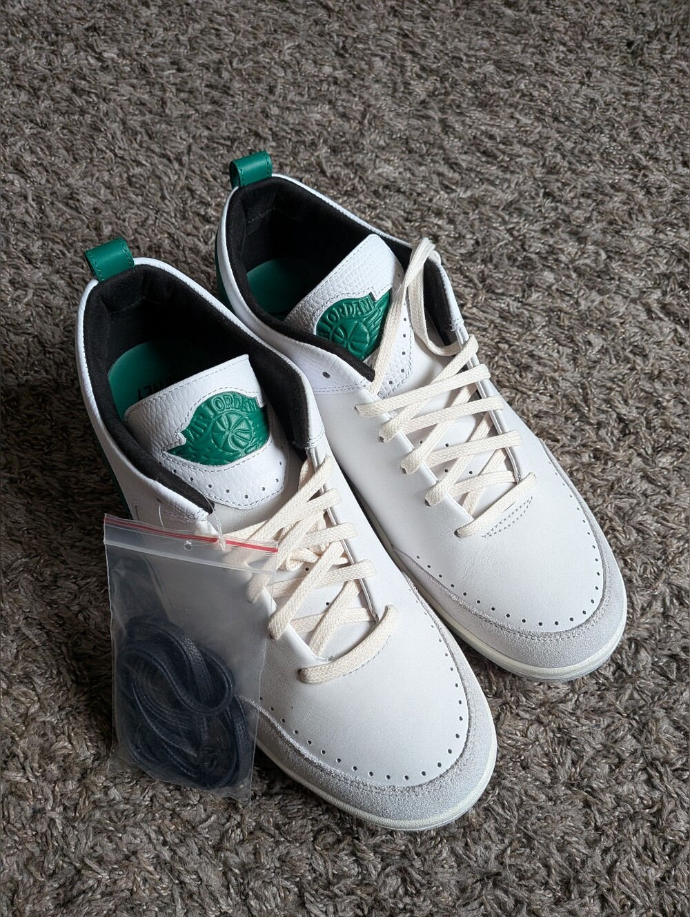 Air Jordan 2 Low x Nina Chanel Abney White & Malachite Shoes W12 M10.5 NEW